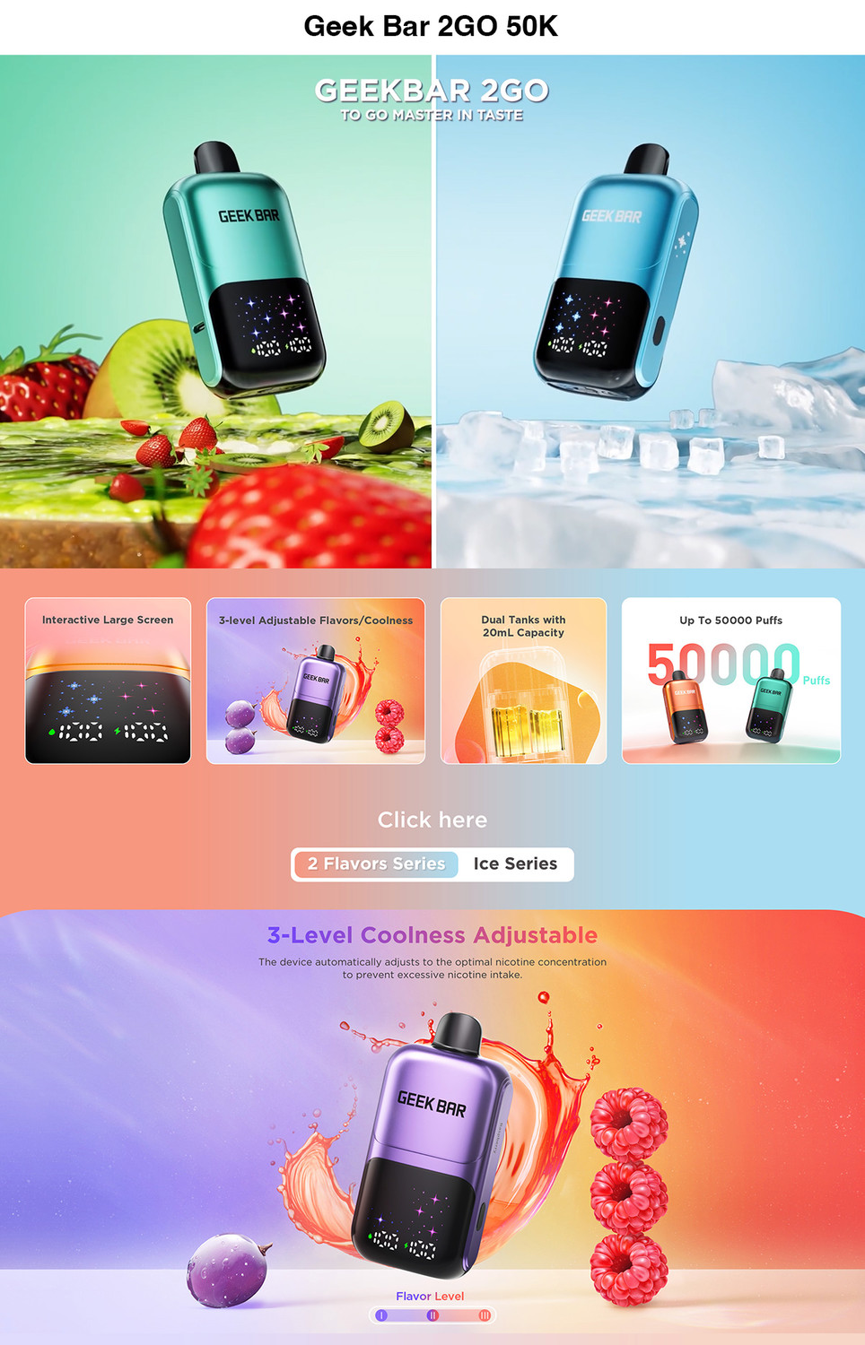 Кликните для увеличения изображения GEEK BAR 2GO 50000 затяжек, изображение 3