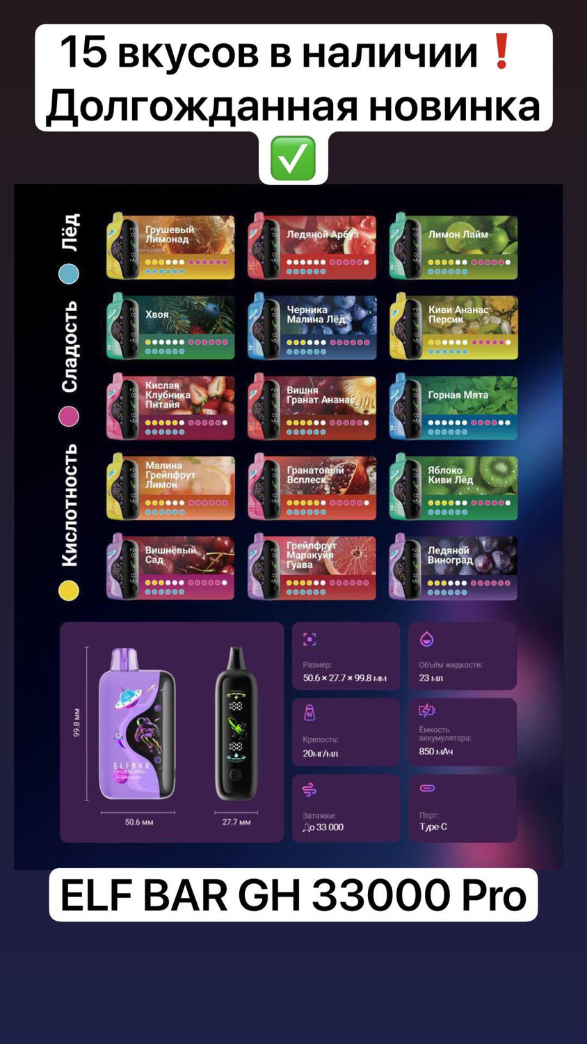 ELF BAR GH 33000 PRO - 33000 затяжек