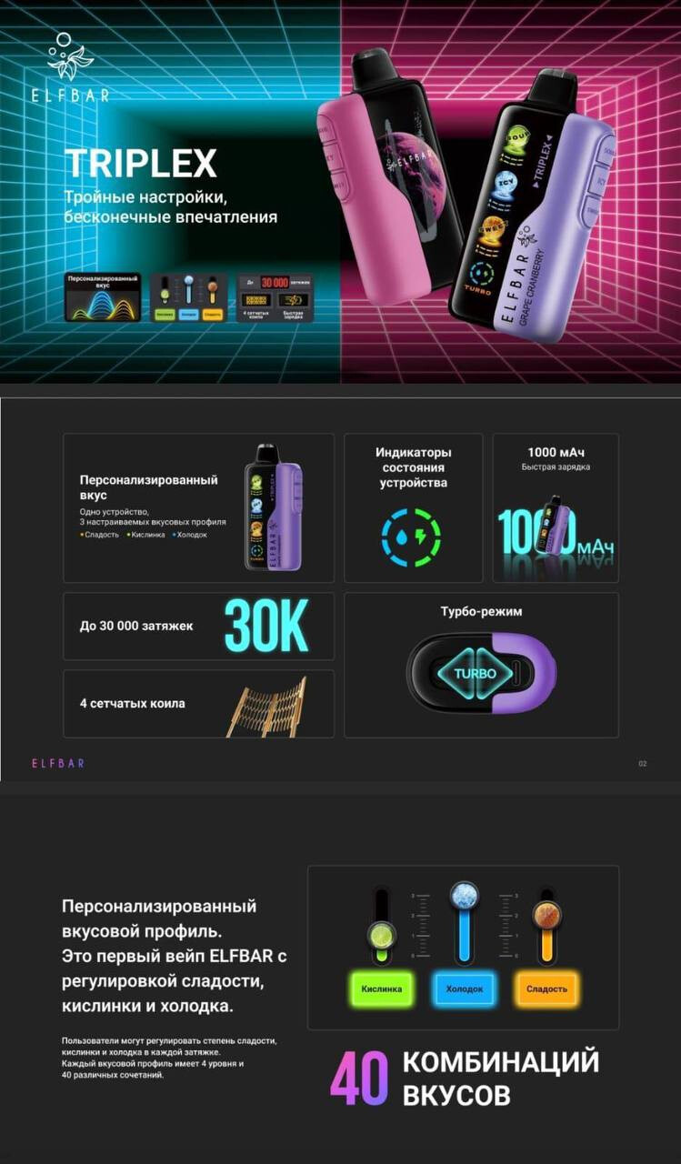 ELF BAR TRIPLEX 30000 затяжек