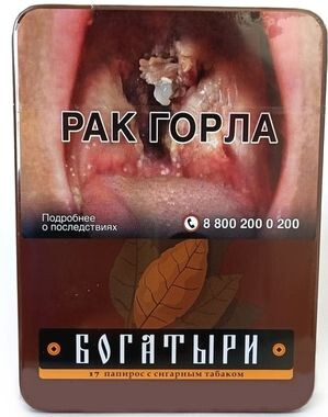 ЭДО Папиросы БОГАТЫРИ с сигарным табаком, 17шт./портсигар